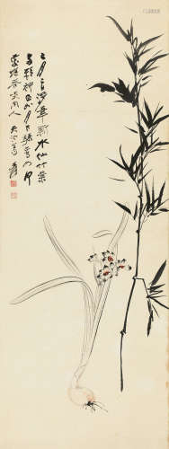 张大千（1899～1983） 双清图 立轴 设色纸本