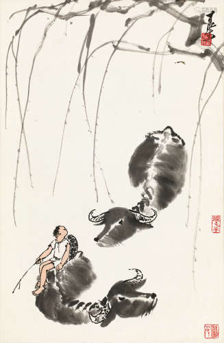 李可染（1907～1989） 牧牛图 镜片 设色纸本