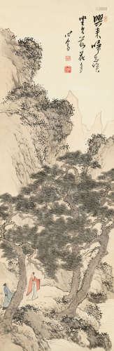 溥儒（1896～1963） 松壑论道图 立轴 设色纸本