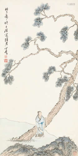 溥心畬（1896～1963） 松风高士 镜片 设色纸本