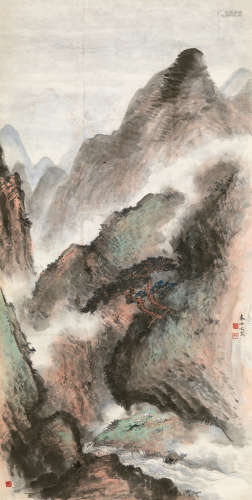 秦仲文（1896～1974） 松山放羊 镜片 设色纸本
