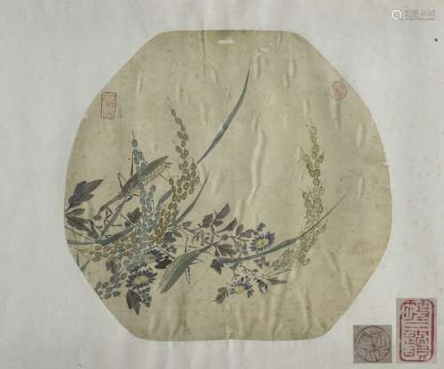 CHINE, XIXème siècle. \nTrois peintures d’éventails…