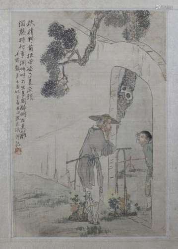 CHINE, XIXème siècle. \nPeinture à l’encre et coule…