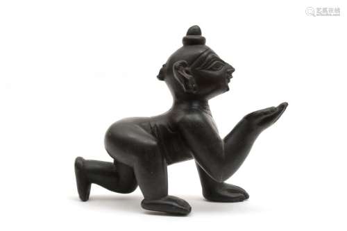 INDE, XIXème siècle. \r\nSculpture en schiste noir r…