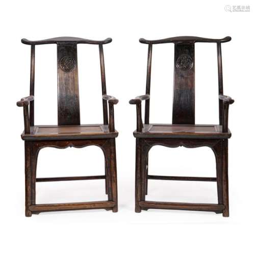 CHINE Fin XIXème siècle \nPaire de fauteuils en orm…