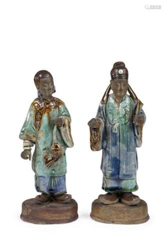 INDOCHINE XIXème siècle \nEnsemble de deux statuett…