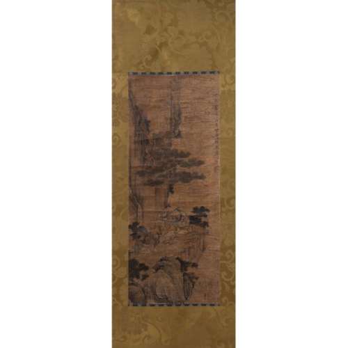 CHINE XIXe siècle, Encre sur soie, trois immortels…