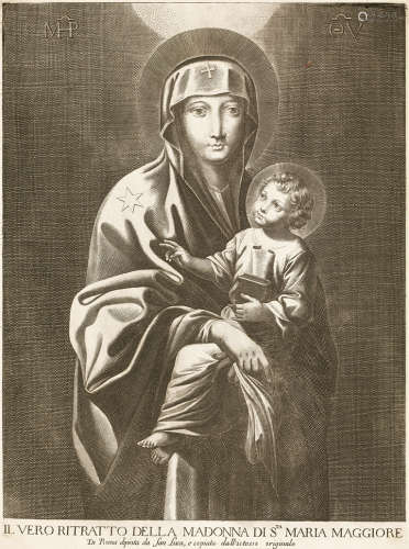 1770年作 圣玛丽大教堂的圣母和圣子壁画 铜版画 镜片 纸本