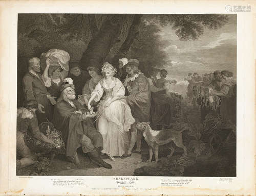 1797年作 博伊德尔公司 莎士比亚戏剧 铜版画 亨利六世 第四幕 第五场 镜片 纸本