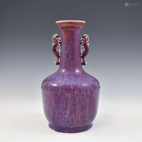 QIANLONG FLAMBE GLAZE AMPHORA VASE