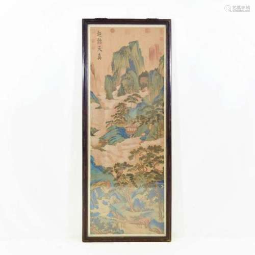 FRAMED CHINESE LANDSCAPE PAINTING