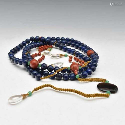 QING LAPIS LAZULI CHAOZHU COURT NECKLACE