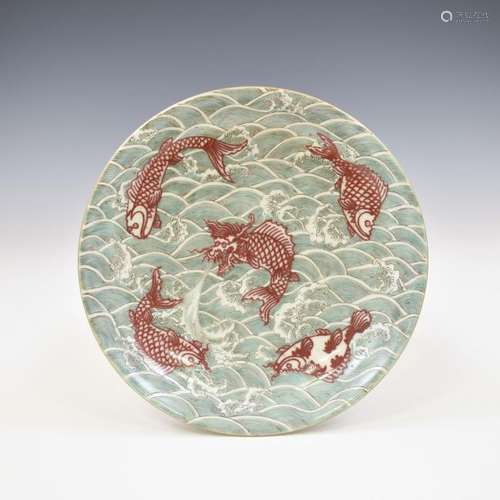 QIANLONG FIVE RED CARPS PLATE