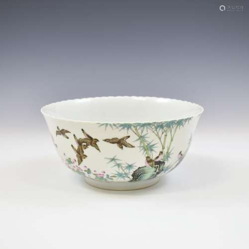 QIANLONG BIRDS & BAMBOO BOWL