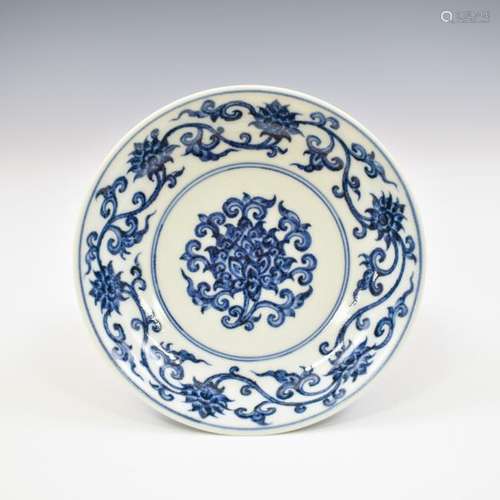 XUANDE BLUE & WHITE FLORAL PLATE