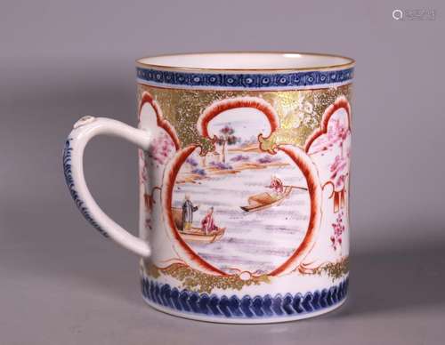 Large Mug Chinese 18 C Famille Rose Porcelain