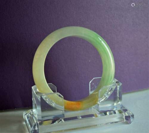 Rare Natural 3-Color Jadeite Jade Bangle