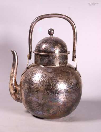 Japanese Silver Teapot Hammered Surface 33.5 oz