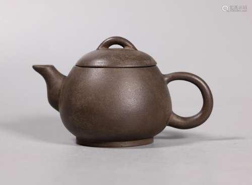 Chinese 19 Century Dark Yixing Small Teapot