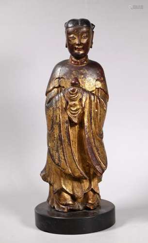 Chinese Ming / Qing Gold Lacquer Female Figure