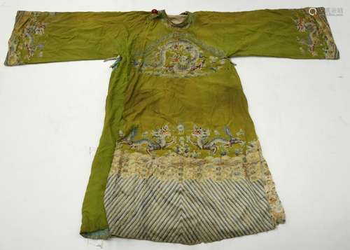 Chinese Antique Peking Opera Satin Dragon Robe