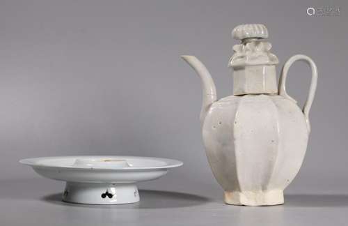 2 - Chinese Qingbai; Ewer Cover & Plate Stand