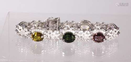 GIA Certified; 7 Natural Colored Sapphire Bracelet