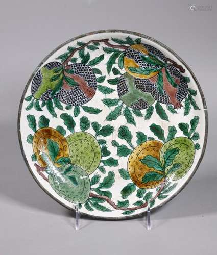 Chinese Qing Biscuit Porcelain Dragon Plate