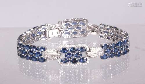 AIG Certified; 80 Natural Blue Sapphire Bracelet