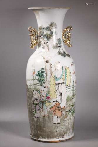 Yurong Sheng; Chinese Artist's Porcelain Lg Vase