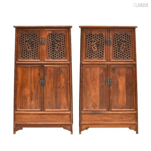 PAIR HUANGHUALI DOUBLE DOORS CABINETS