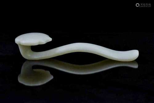 CHINESE WHITE JADE RUYI SCEPTER