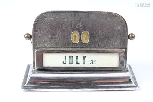 A Mappin & Webb Silver Mounted Perpetual Calendar, dated 1913, approx 11 x 7 cms