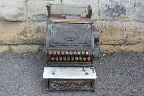 A Late Victorian Brass 'National' Cash Register, manufactured by National Cash Register & Company