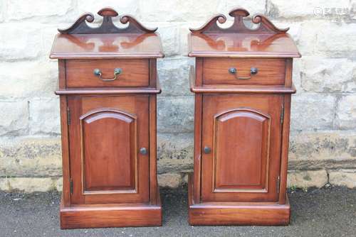 A Pair of Mahogany Pot Cupboards with single drawer, approx 44 w x 36 d x 85 h cms