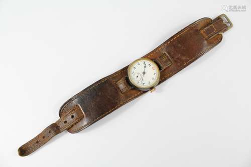 A Gentleman's WWI Gun-metal Trench Watch