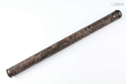 A Carved Wood Chinese Incense Holder