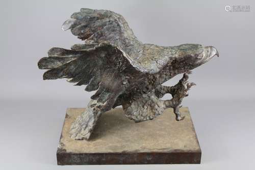 An Impressive Pangolin Foundry Stroud Bronze Eagle Sculpture