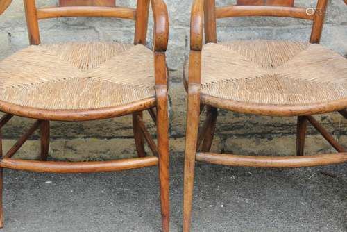 A Set of Ten Walnut and Mahogany Dining Chairs