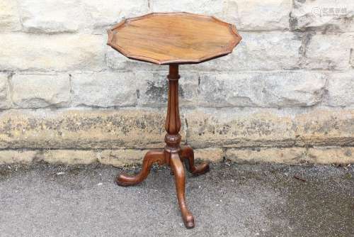 Antique Rosewood and Mahogany Occasional Table, turned column on splayed legs, approx 51 x 71 h cms