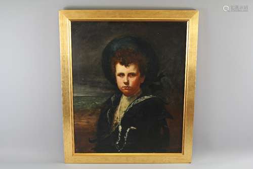 Albert William Holden (1848-1932) Oil on Canvas - Portrait of a Young Man, signed lower right, approx 50 x 60 cms, framed