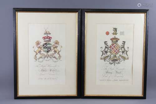 Two Heraldic Motto Prints