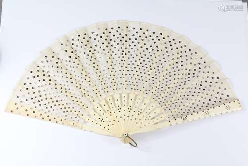 A Late 19th Century Sequin Fan, housed in the original box