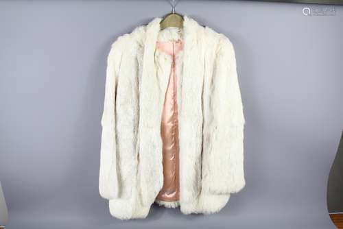 A Lady's 3/4 White Mink Fur Coat, size M