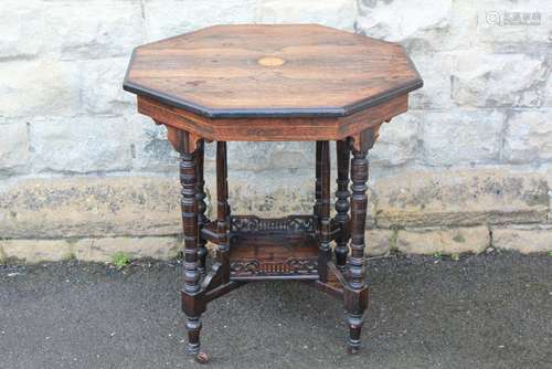 An Edwardian Hexagonal Rosewood Table