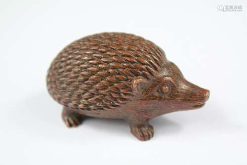 A 20th Century Chinese Cast Bronze Figure of a Hedgehog, approx 5 cms