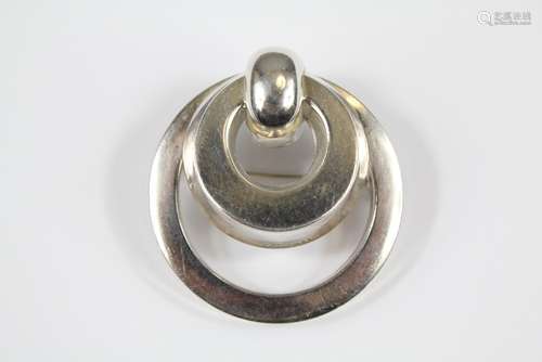 A Circa 1970's Silver Grosse Modernist Disc Brooch