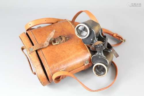 A pair of Carl Zeiss Jena Binoculars, approx 6 x 30, H/6400 in the original case