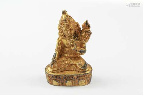 A Tibetan Gilt Bronze Figure of Buddha