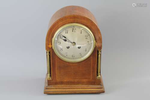 An Edwardian 8 Day Mahogany Cased Mantel Clock